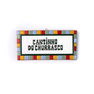 Placa Grande · Cantinho Do Churrasco · Quadradinho Colorido