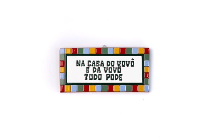 Placa Grande · Na Casa Do Vovô E Da Vovó Tudo Pode · Quadradinho Colorido