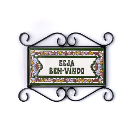 Placa Grande · Seja Bem-Vindo · Italiano Verde