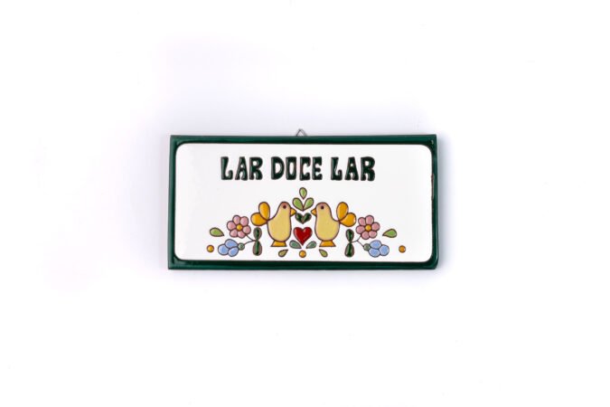 Placa Grande · Lar Doce Lar · Casal De Pássaros