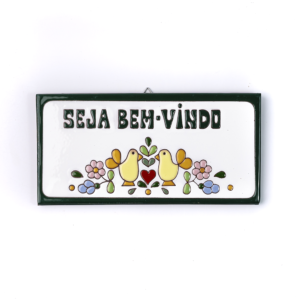 Placa Grande · Seja Bem-Vindo · Casal De Pássaros