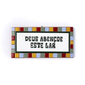 Placa Grande · Deus Abençoe Este Lar · Quadradinho Colorido