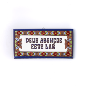 Placa Grande · Deus Abençoe Este Lar · Europeu Azul