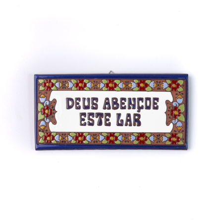 Placa Grande · Deus Abençoe Este Lar · Europeu Azul