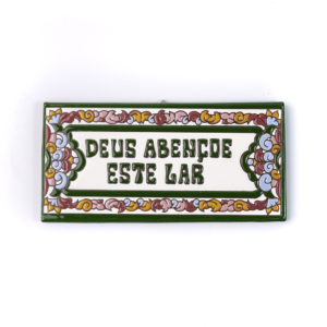 Placa Grande · Deus Abençoe Este Lar · Italiano Verde