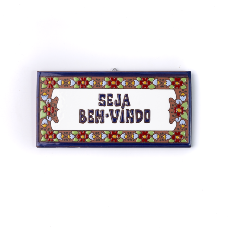 Placa Grande · Seja Bem-Vindo · Europeu Azul