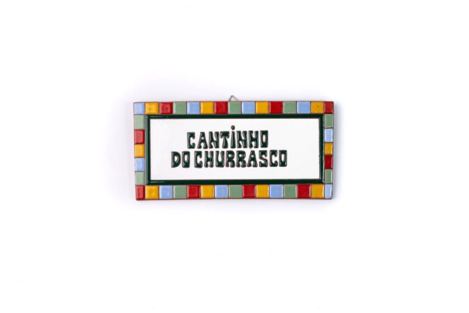Placa Grande · Cantinho Do Churrasco · Quadradinho Colorido