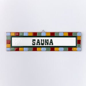 Placa Média · Sauna · Quadradinho Colorido