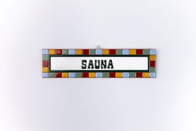 Placa Média · Sauna · Quadradinho Colorido