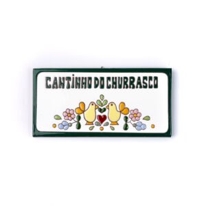 Placa Grande · Cantinho Do Churrasco · Casal De Pássaros