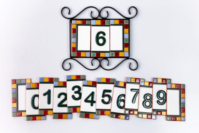 Placa De Números Completa 1 Dígito Com Borda